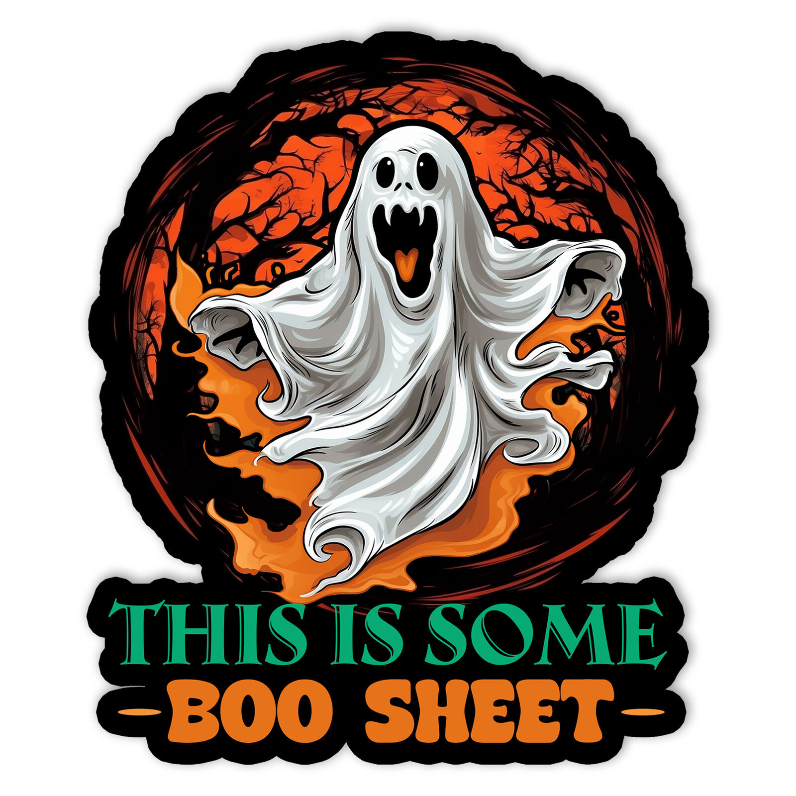 This Is Some Boo Sheet Funny Scary Ghost Horror Halloween Vinyl Sticker 5in