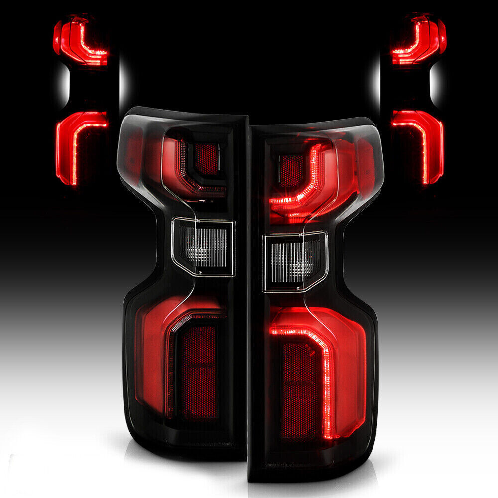 LED Smoked Tail Lights For 2019 20-2023 Chevy Silverado 1500 [Incandescent] Rear