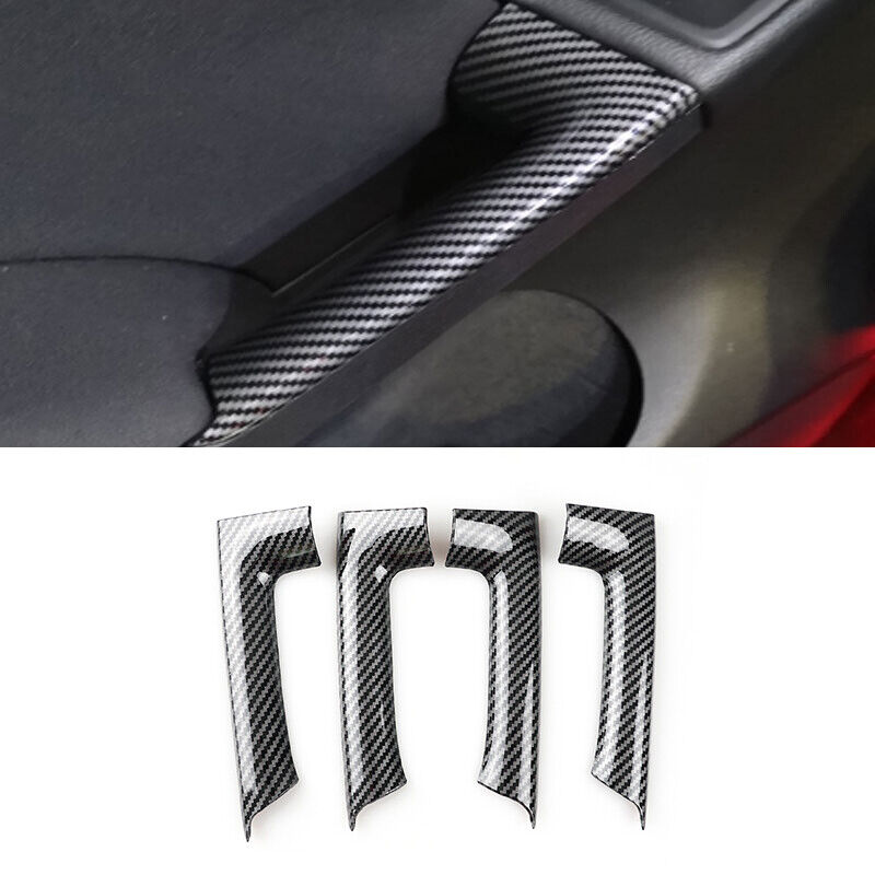 8pcs ABS Carbon Texture Door Armrest Handle Cover Strips For VW Golf 6 2010-2013