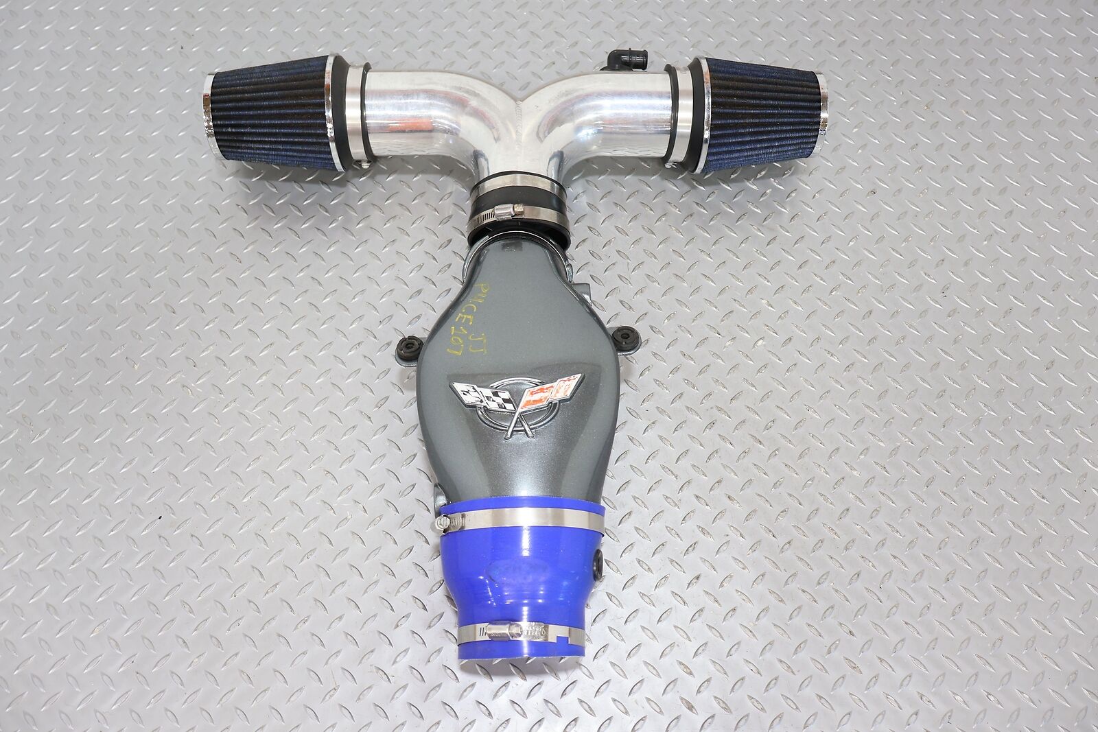 00-04 Corvette C5 Air Cleaner W/Factory Intake&Chrome Dual Filter Piping -NO MAF