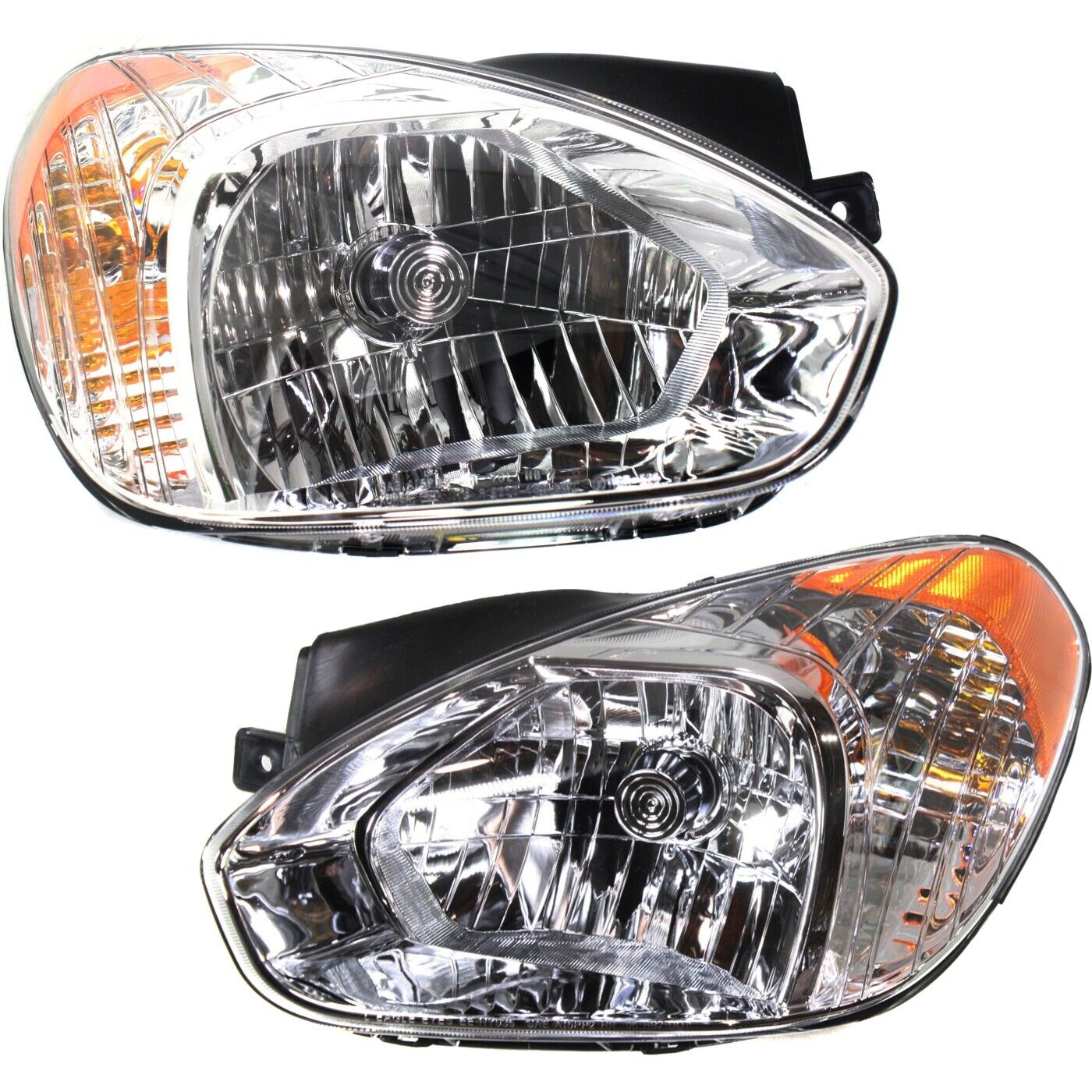 Headlight Set For 2006-2011 Hyundai Accent Driver and Passenger Side with bulb