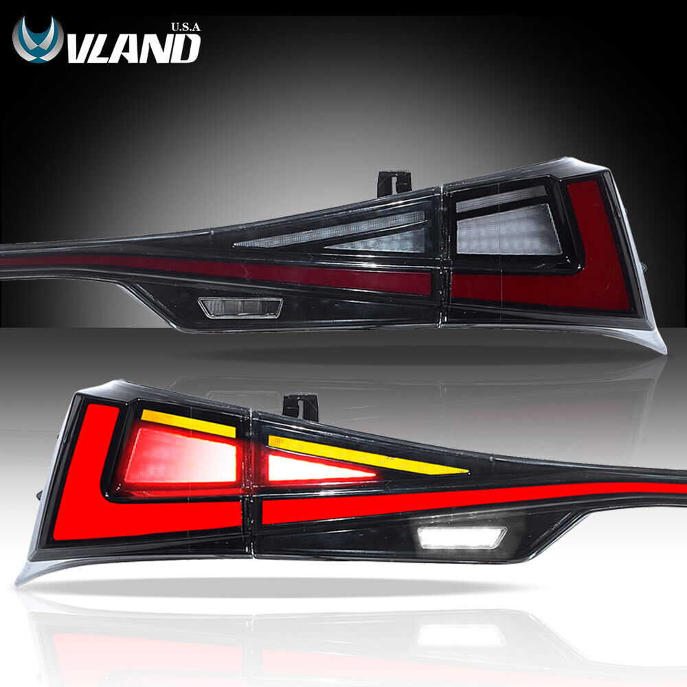 VLAND Smoked LED Tail Lights w/Sequential Turn For 2014-20 Lexus IS250 300h 350F