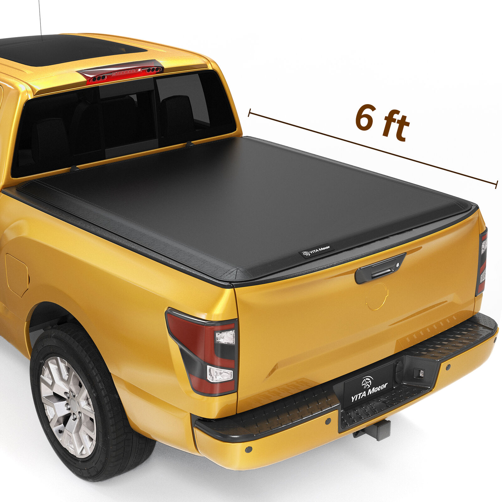 6 ft  Bed Tonneau Cover Soft Tri-fold for 22-24 Nissan Frontier Truck w/ Lamp