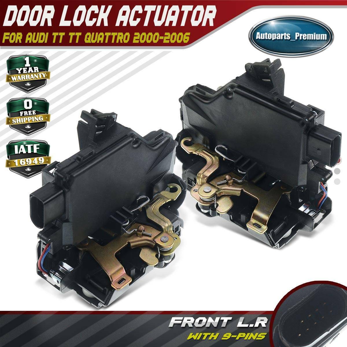 2x Door Lock Actuator Front Left & Right for Audi TT Quattro 1.8L 3.2L 2000-2006