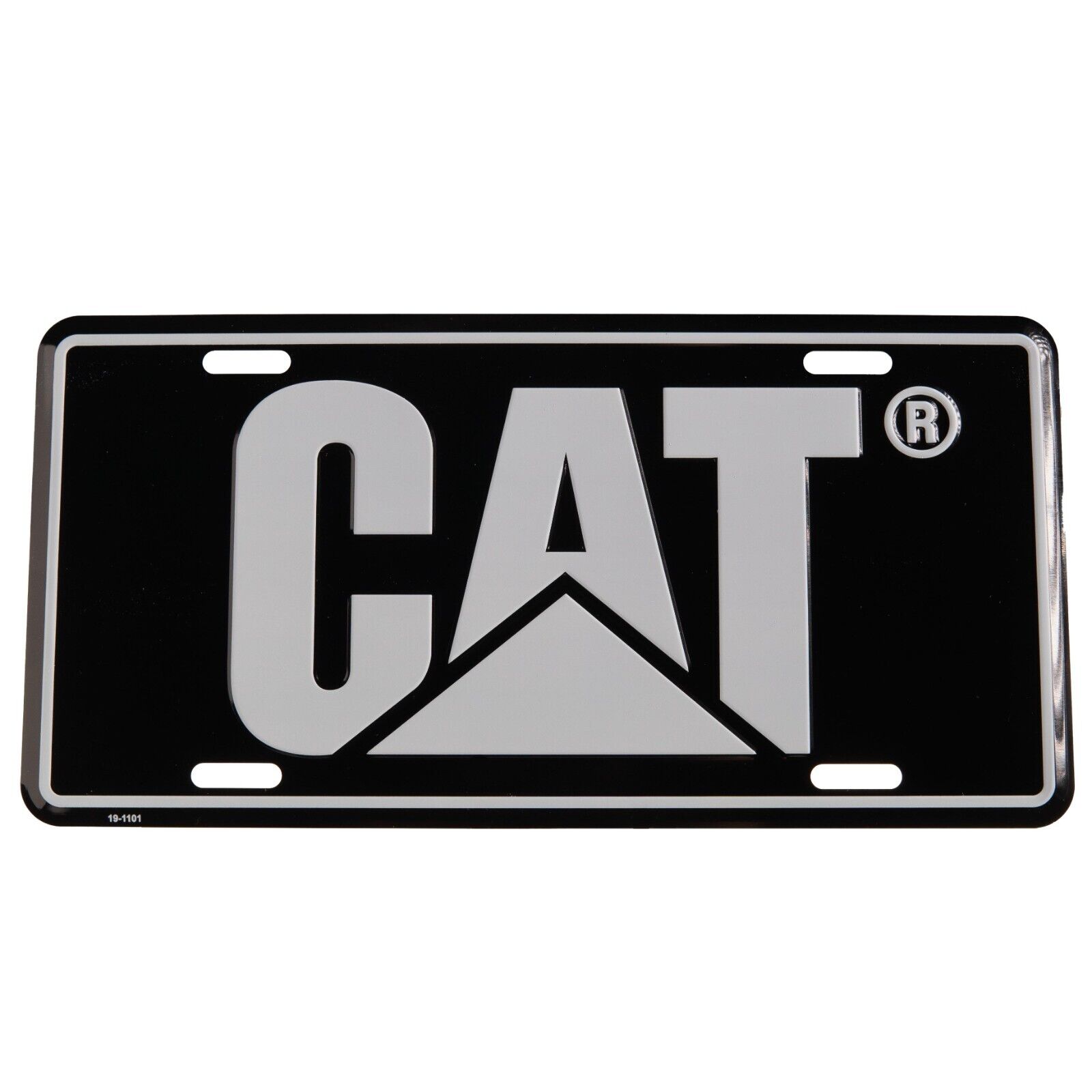 Caterpillar CAT Heavy Equipment 3D Embossed Black & Silver Metal License Plate