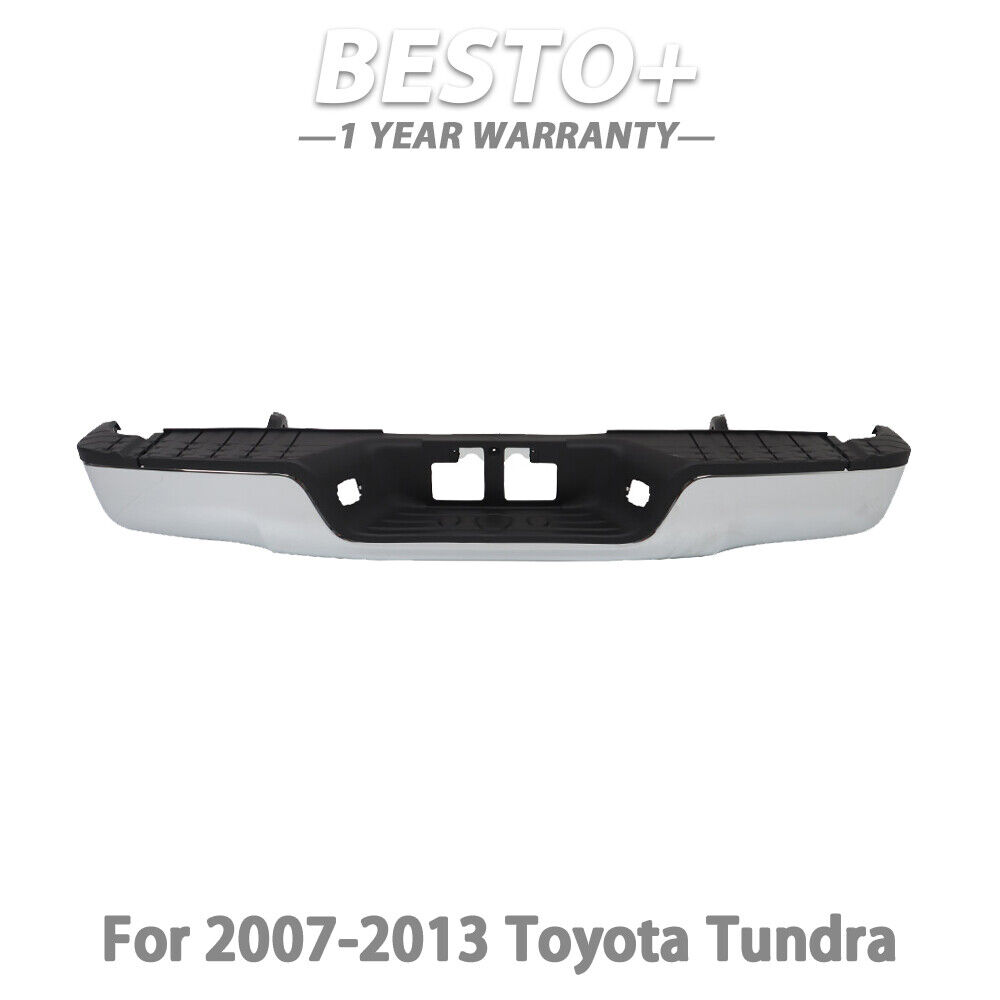 Chrome - Complete Steel Rear Bumper W/ Hardware New For 2007-2013 Toyota Tundra