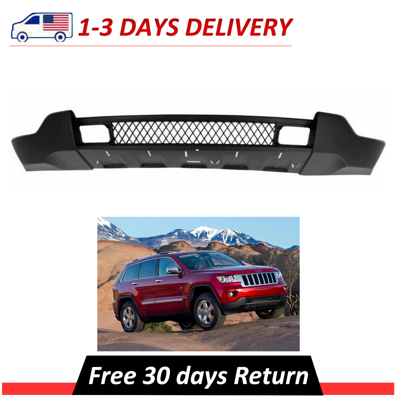 New Lower Front Bumper Cover Fascia For 2011-2013 Jeep Grand Cherokee 4-Door