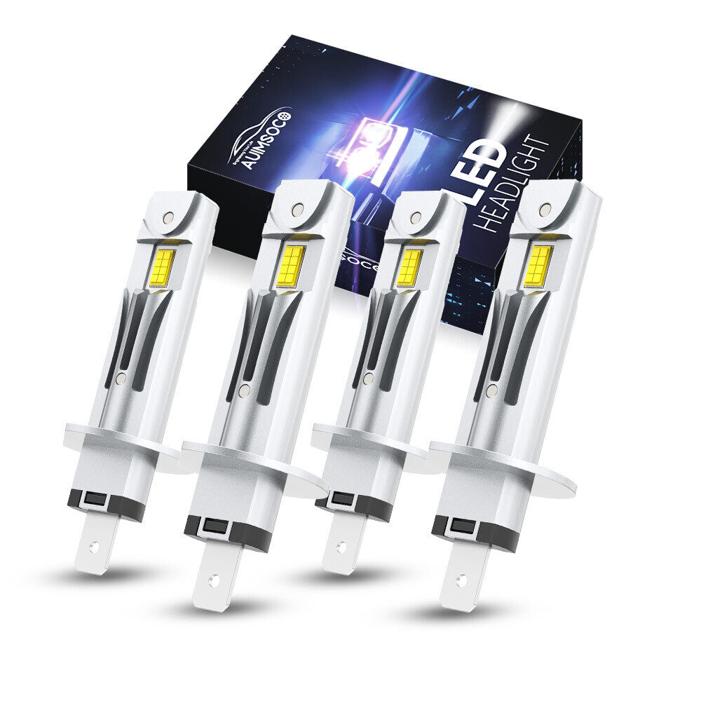 4x H1 + H1 Super Bright LED Headlight High Low Beam Combo Bulbs Kit 6000K White