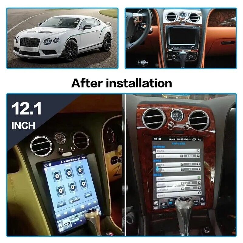 For Bentley Continental GT Flying Spur Android Radio Tesla Style screen GPS