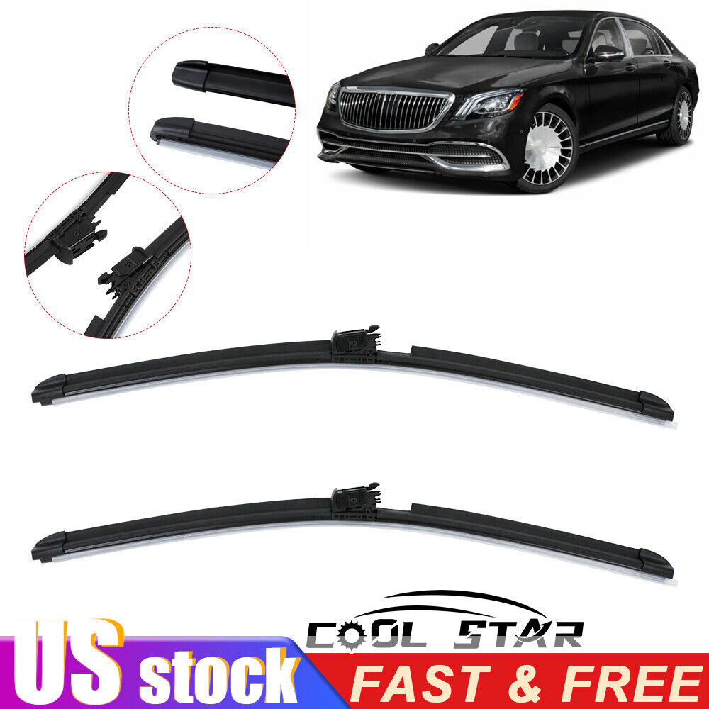 Fit For 15-20 Mercedes S450 S550 S550e S560 Windshield Wiper Blade Set w/Heated
