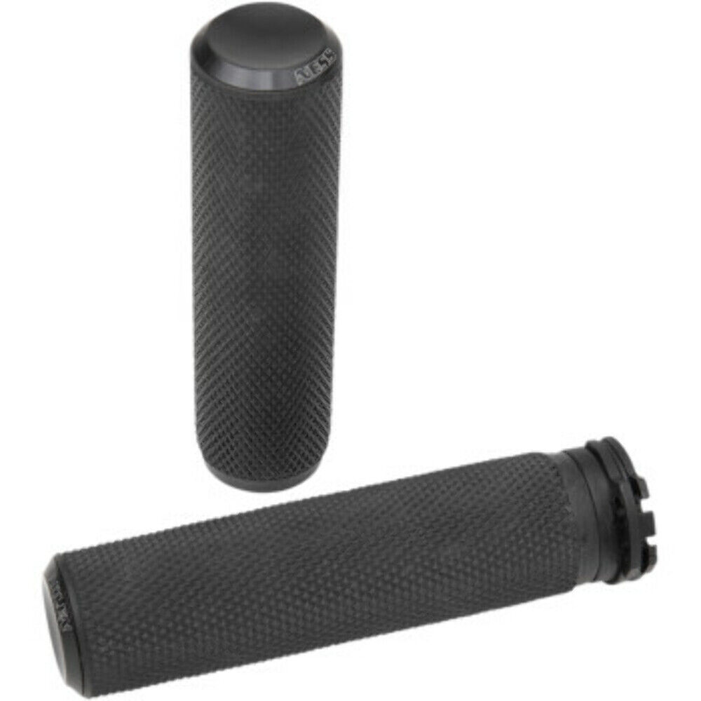 Arlen Ness Fusion Black Knurled Hand Grips Dual Throttle Harley Softail Touring