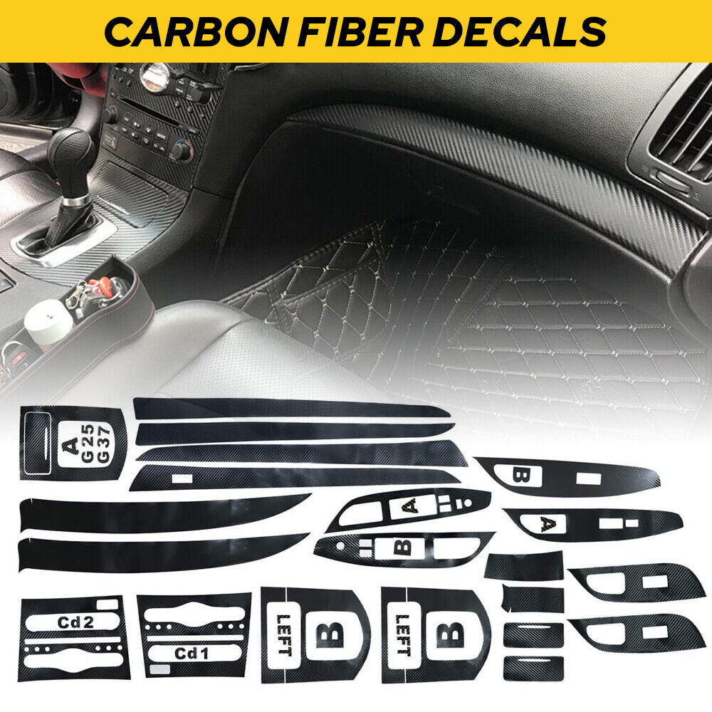 For Infiniti G25 G35 G37 coupe 3D Carbon Fiber Pattern Interior DIY Trim EXD