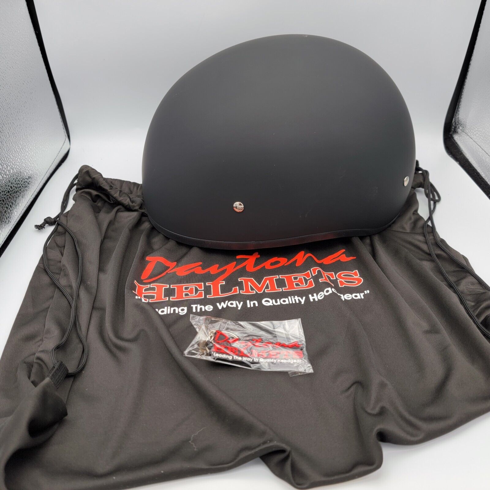 DOT Approved Daytona Helmets Half Skull Cap Motorcycle Helmet - Dull Black 2XL