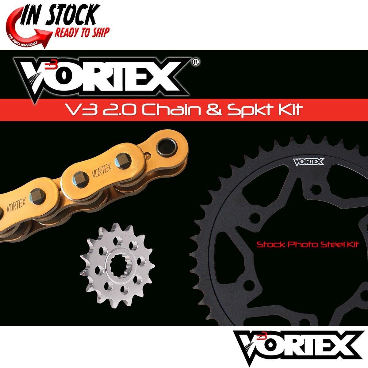 Vortex 520 Chain and Sprocket Kit 15-45 Tooth CKG6291 For Suzuki GSX-R600 06-10