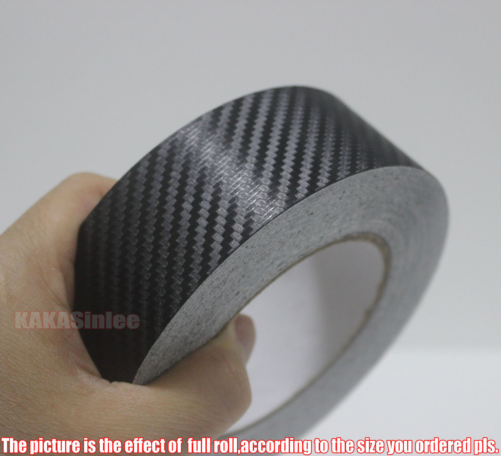Multi-function Adhesive Black 3D Texture Carbon Fiber Vinyl Tape Wrap Sticker AC