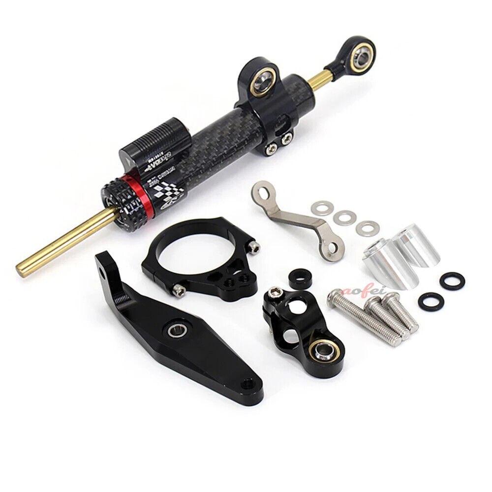 Motorcycle Stabilizer Damper Stand Kit Carbon Fiber Steering For Yamaha MT-09 SP