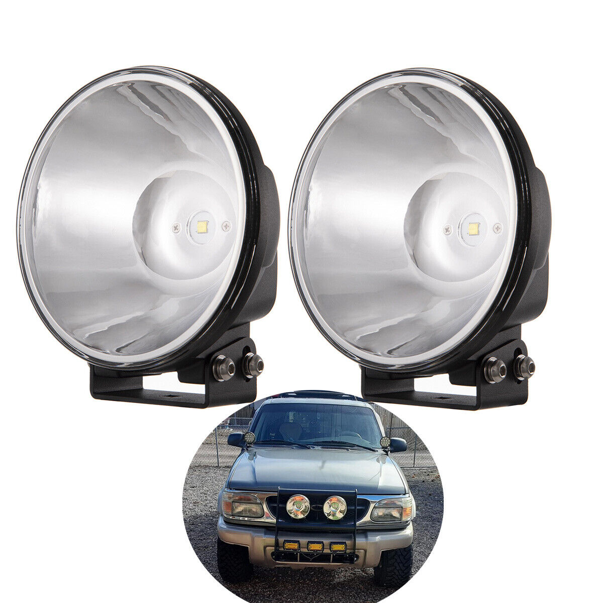 2x 7 inch 70W Spot Round LED Driving Light Motorcycle Truck Off-Road Headlight 