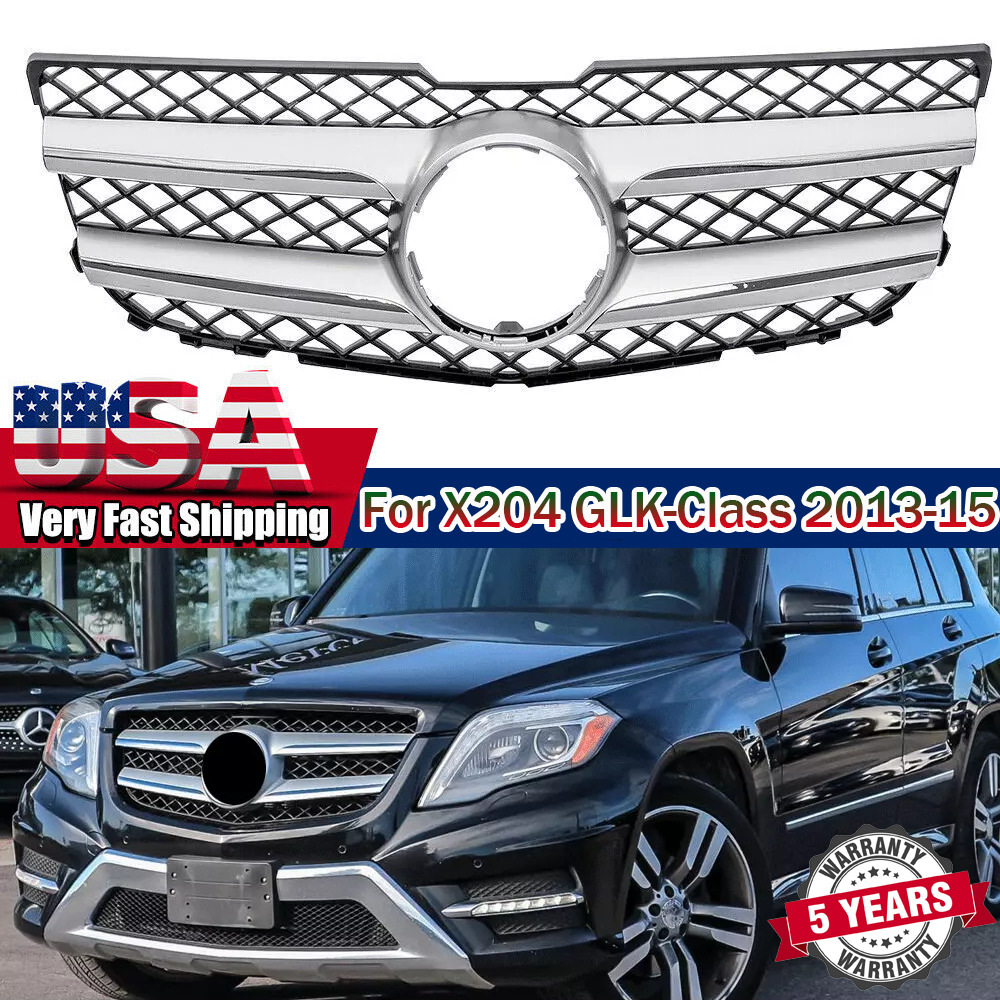 Chrome Front Grill Grille For Mercedes Benz X204 2013-2015 GLK250 GLK300 GLK350