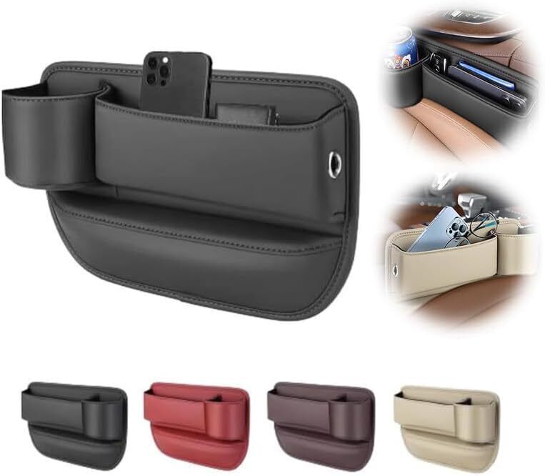 New Car Leather Cup Holder Gap Bag Car Seat Storage Box with Water Cup Holder A