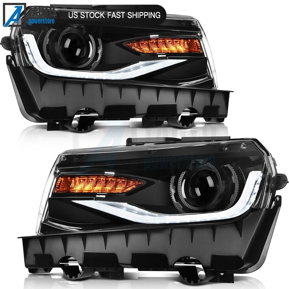 LED Headlights Assembly Pair Fit For 2014-2015 Chevrolet Camaro 3.6L 6.2L 7.0L