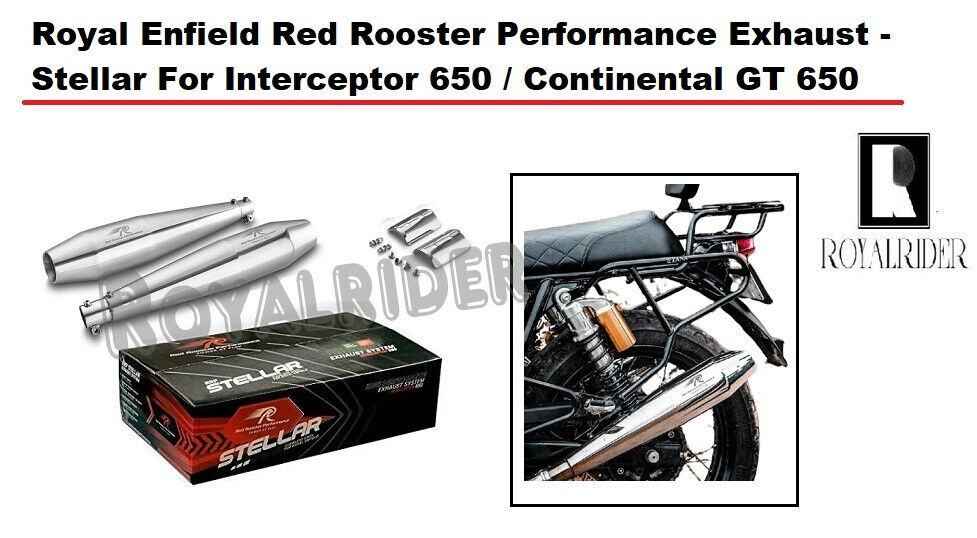 Royal Enfield Red Rooster Exhaust Muffler Silencer Stellar For GT 650 /Inter 650