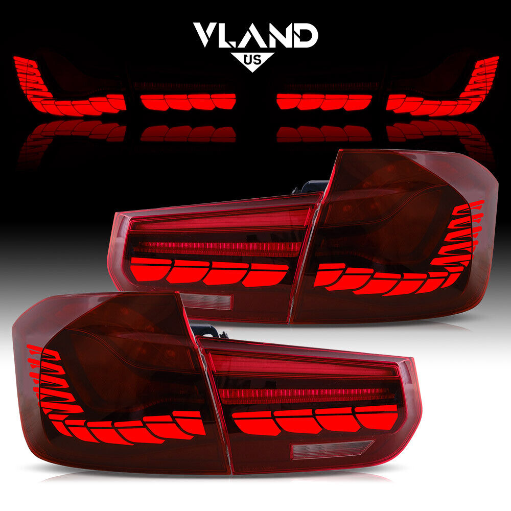 VLAND LED Tail Lights For 12-18 BMW F30 F35 Sedan/F80 M3 GTS Style Red Rear Lamp