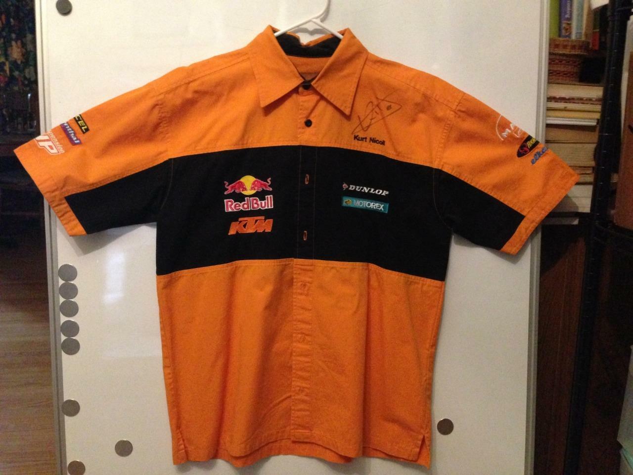 Rare autographed Kurt Nicoll KTM Red Bull Work Shirt mx ahrma vintage motocross