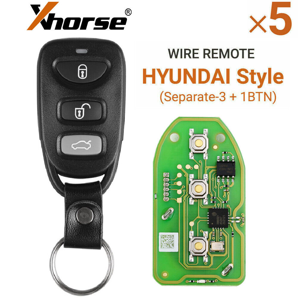 10 × Xhorse XKHY01EN VVDI Universal Wire Remote Key For Hyundai 3+1 Button