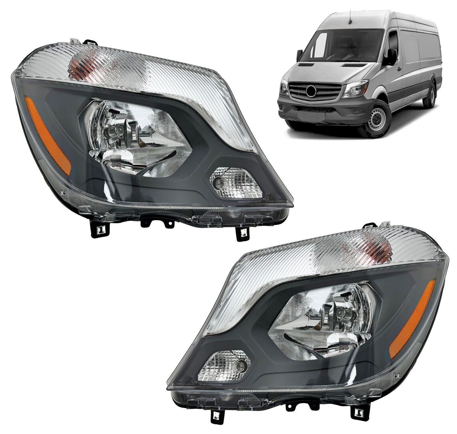 For Mercedes Sprinter 2014 2015 2016 2017 2018 Headlight with Bulbs Left+Right