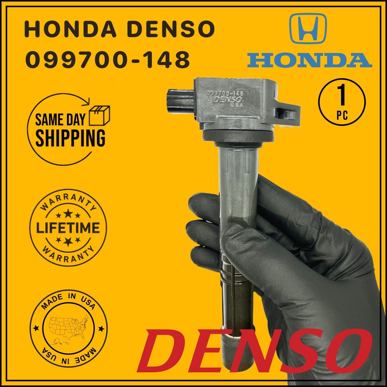 099700-148 Denso x1 Ignition Coil for 2008-2012 Honda Accord CR-V Civic 2.4L L4