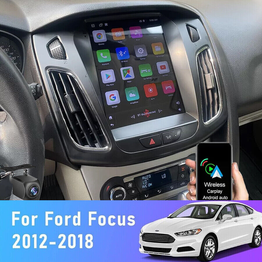 For 2012-2018 Ford Focus Car Stereo Radio Android 12 GPS WiFi Apple CarPlay+CAM