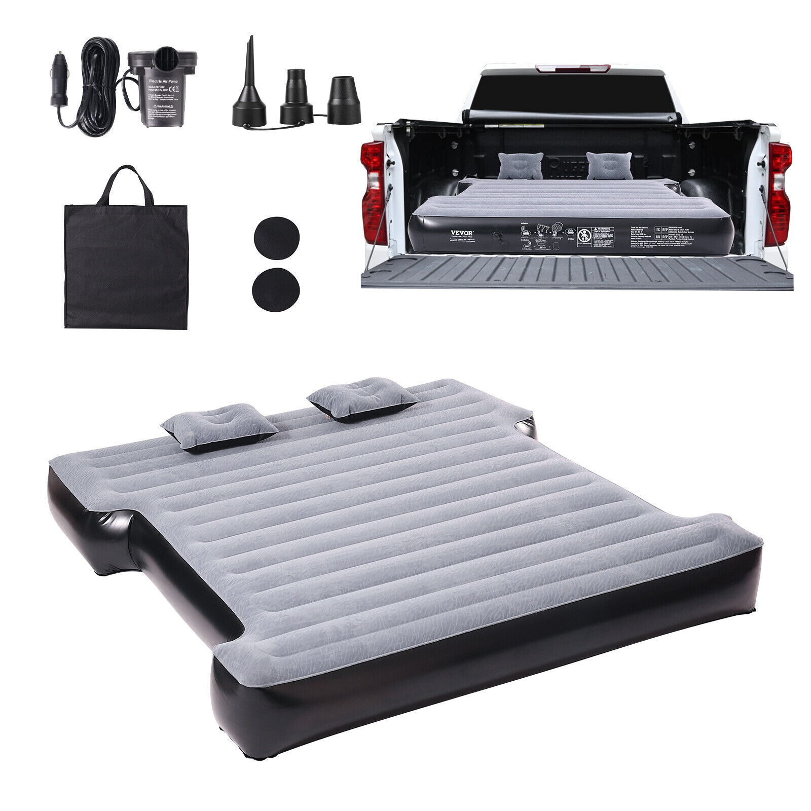 Truck Air Bed Car Mattress 5.5-5.8 ft Full-Size Short Bed Inflatable with Pump