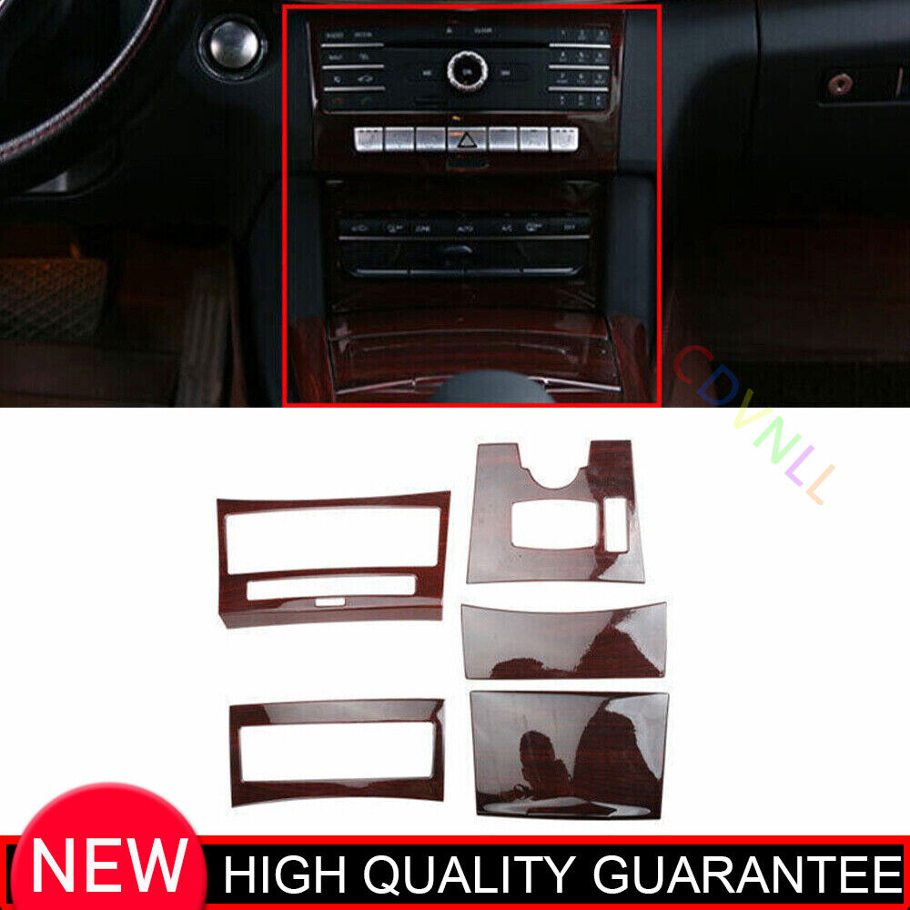 For Benz E-Class 2014-2015 Red Wood Grain Middle Console Dashboard Panel Cover