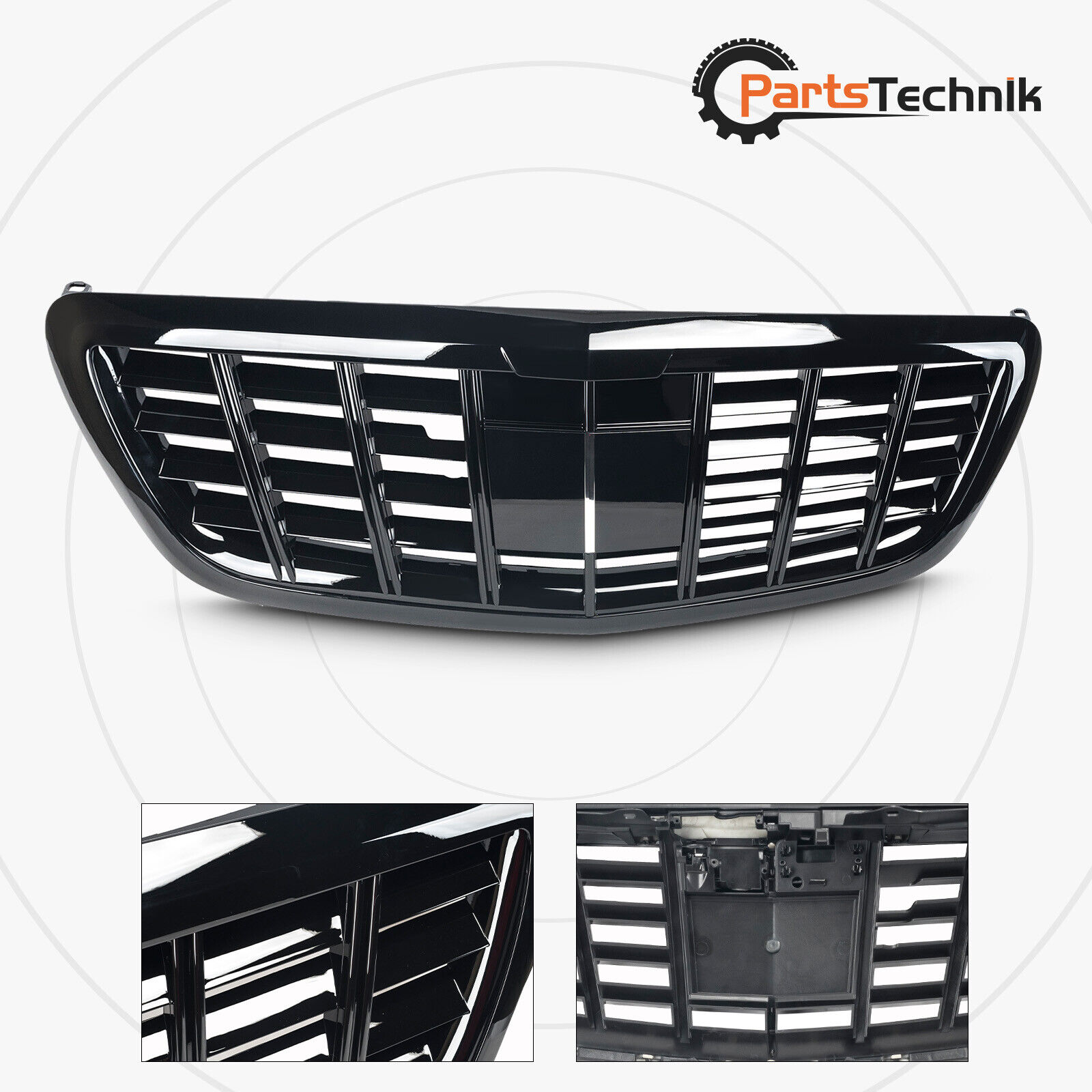 Black Grill For 2013-2020 Mercedes Benz S-Class W222 S400 S500 With Camera Hole