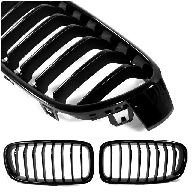 For 2014-2020 BMW 4 Series 428i 435i 440i Piano Black Front Kidney Grille Grill 