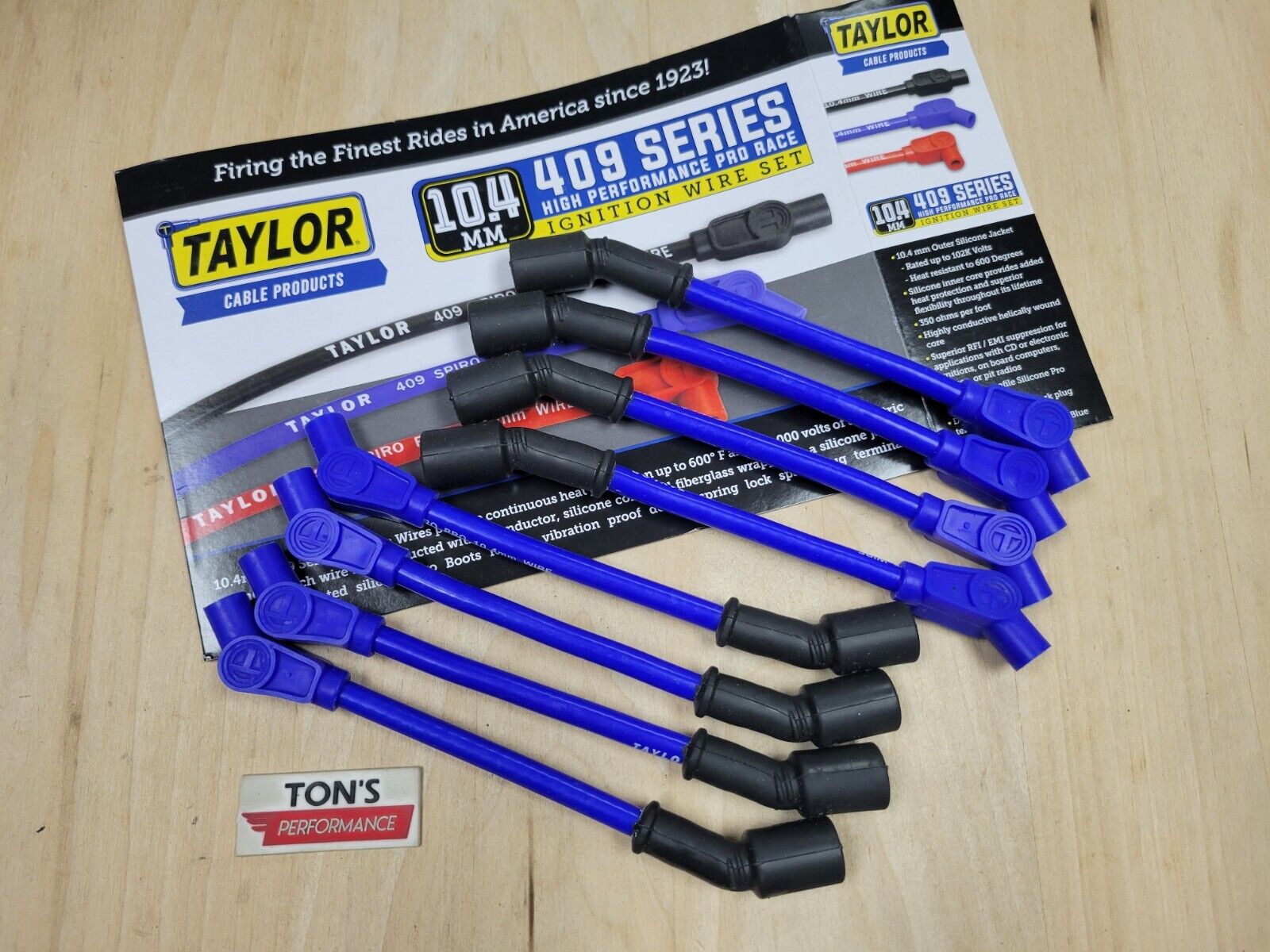 Taylor Spark Plug Wire Set 79613 409 Pro Race 10.4mm Blue 135 for Chevy LS Cars