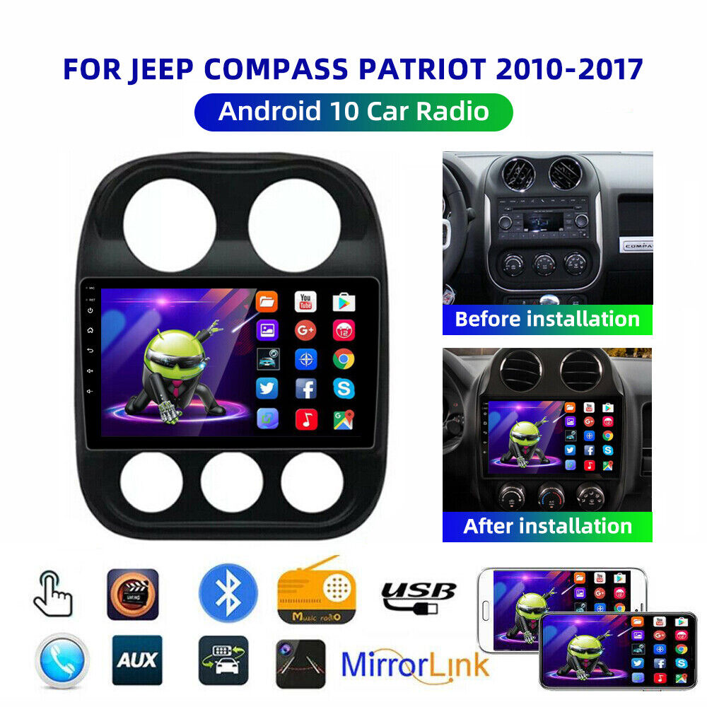 For Jeep Compass Patriot 2010-2017 Car GPS Radio Android12 Player Sat Nav Stereo