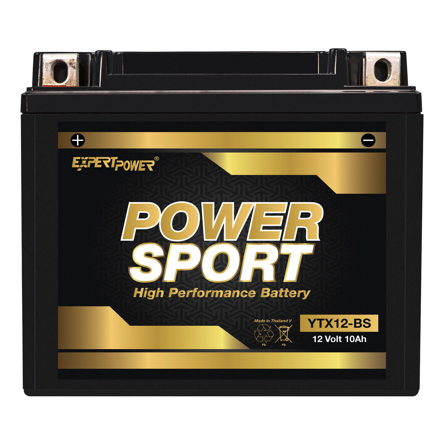 YTX12-BS 12V 12Ah Rechargeable Powersport Battery, 210 Cold Cranking Amps
