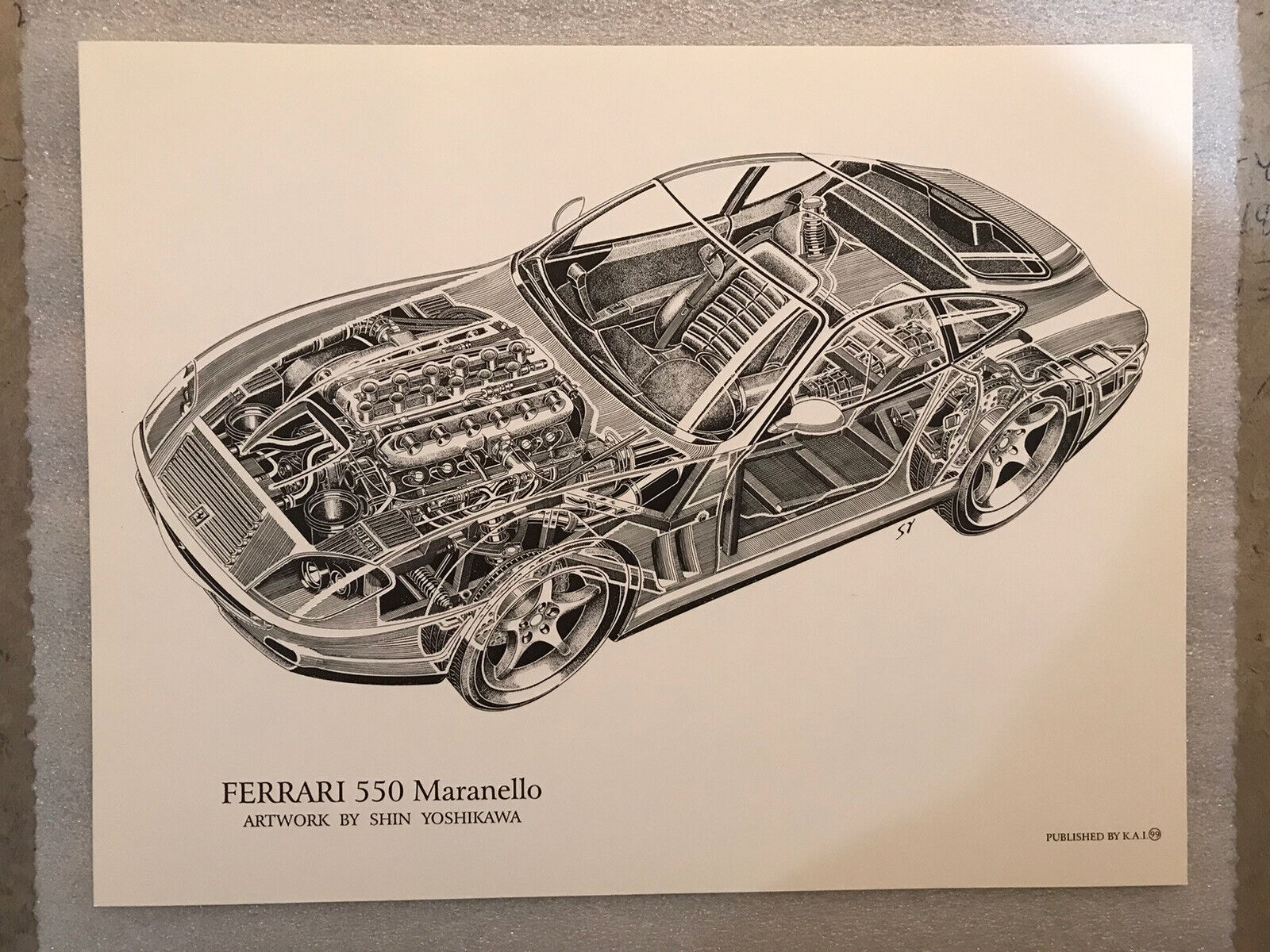 Ferrari 550 Maranello Cutaway- S.Yoshikawa Rare Stunning Car Poster Own It