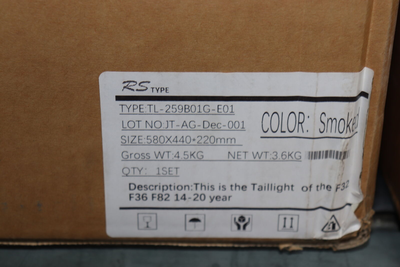 (4-Pk) Tail Lights Red Lens TL-259B01G-E01 GTZ23041414
