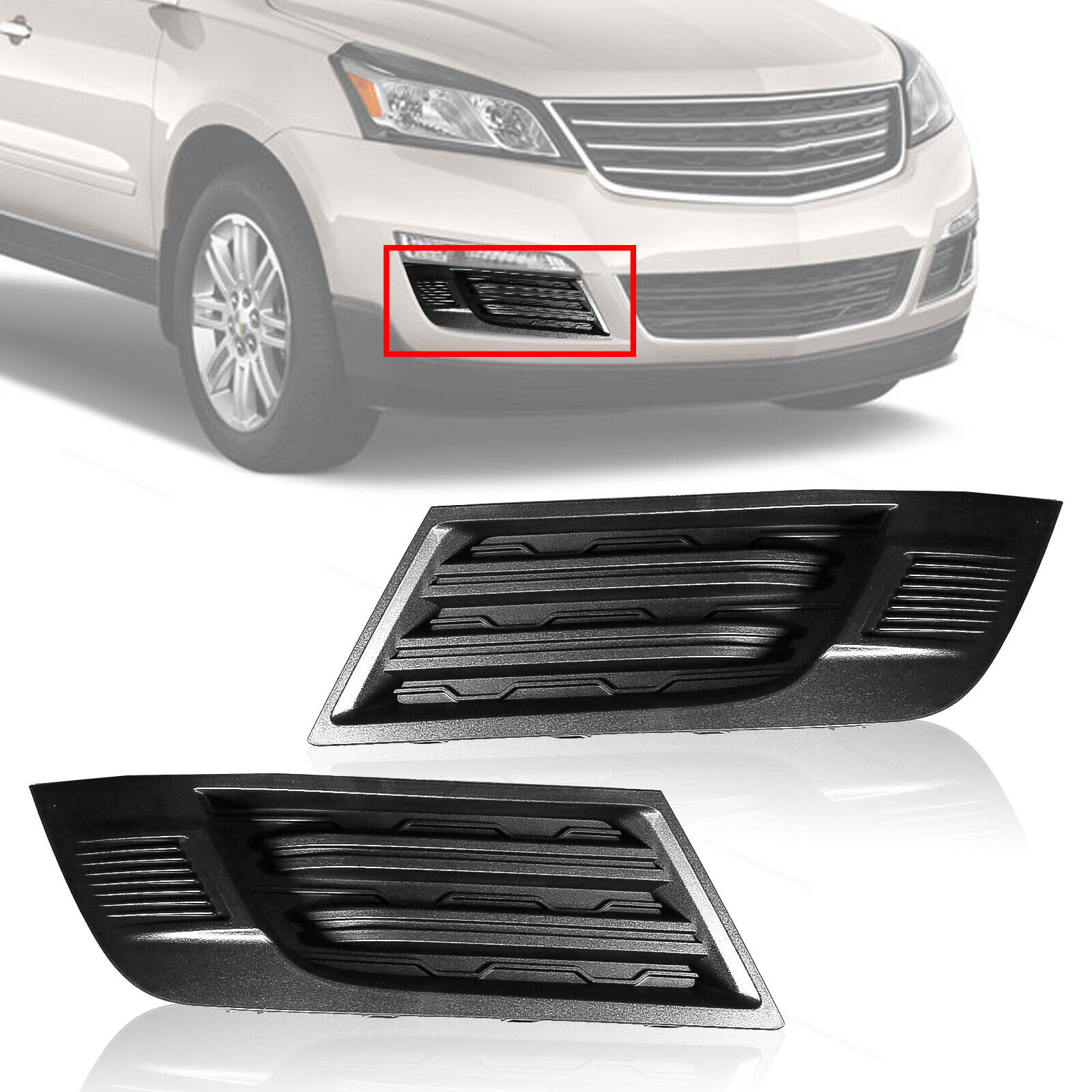 For 13 14-17 Chevy Traverse Fog Light Cover Replacement Black Left & Right Side