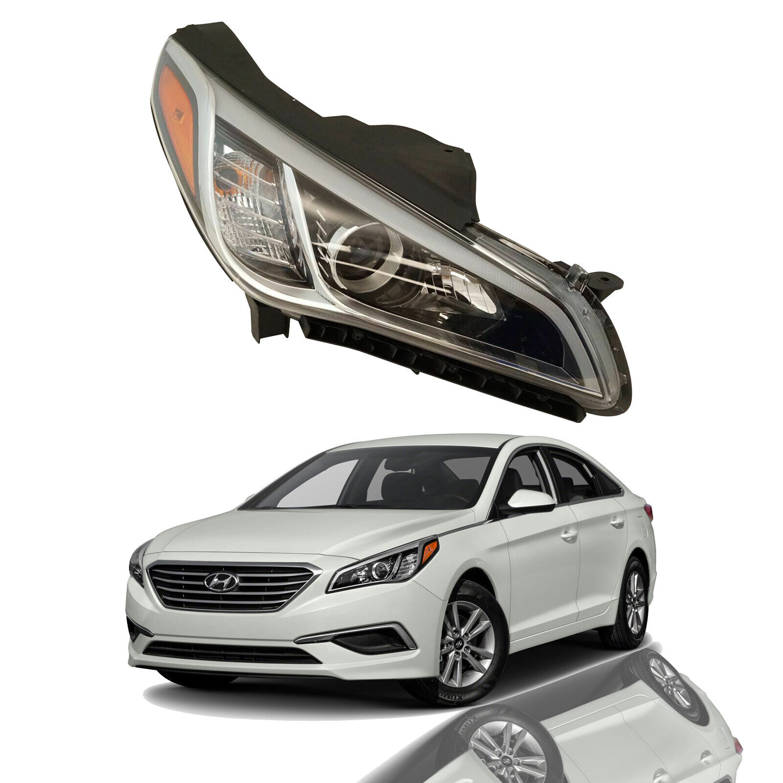 For 2015 2016 2017 Hyundai Sonata Headlight Assembly w/ Bulbs Right 92102C2000