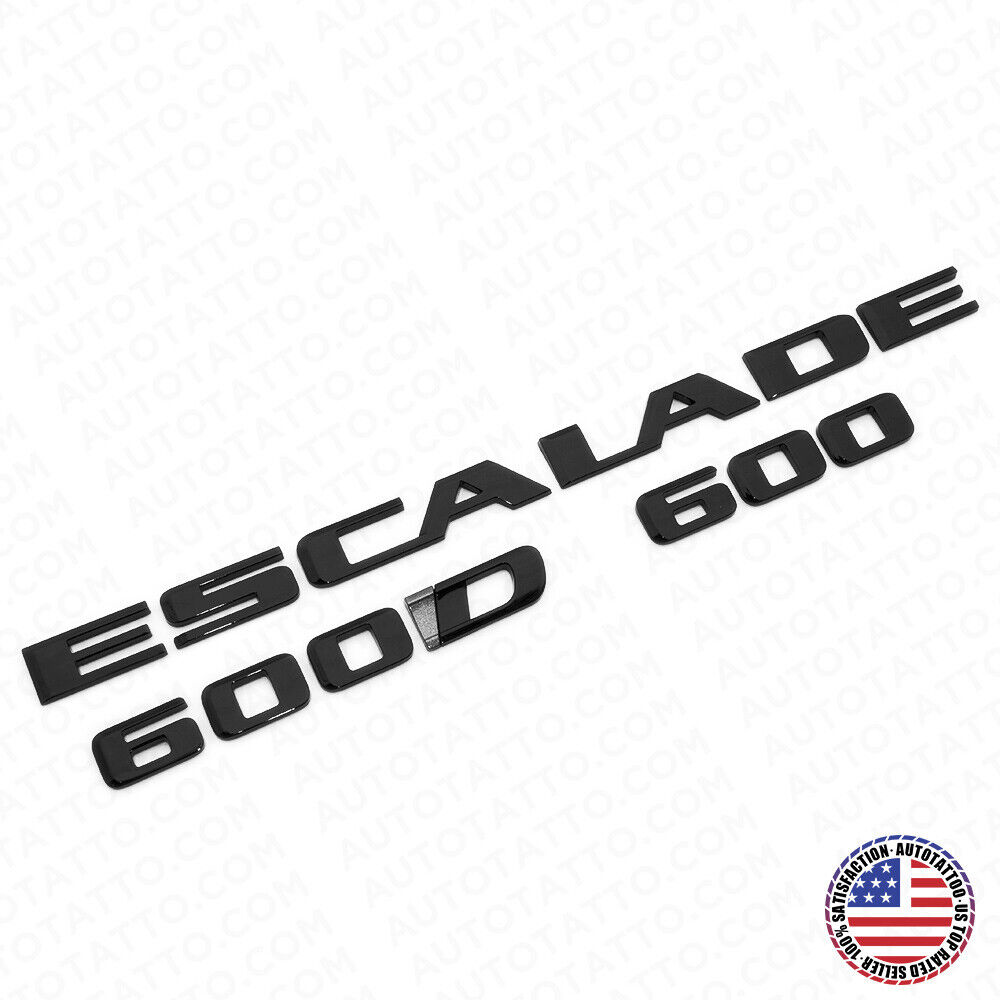 For Cadillac Escalade 600 600D Gloss Black Rear Liftgate Emblem Badge Package