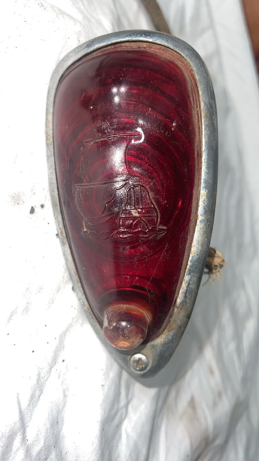 Vintage 1930’s-40’s Plymouth Tail light Housing Original May Flower Glass