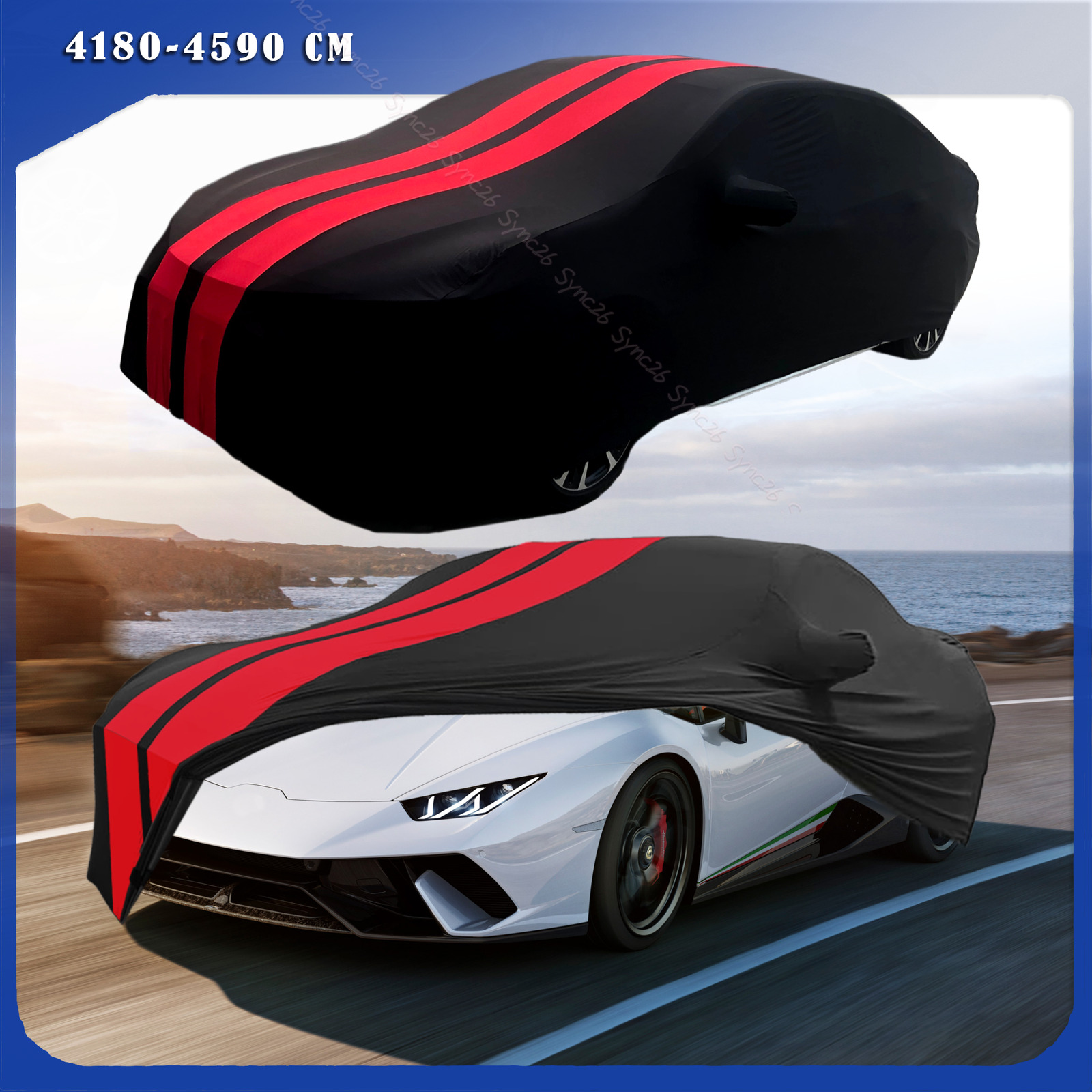 For Lamborghini Huracan Red Full Car Cover Satin Stretch Indoor Dust Proof A+