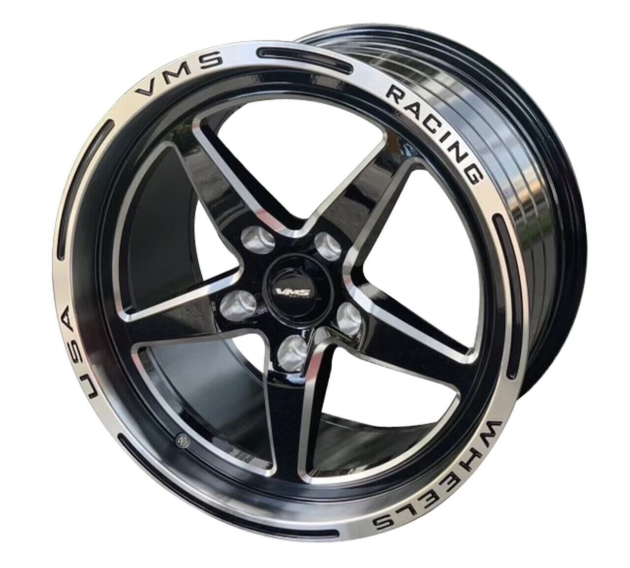 2x VMS V Star Rim Wheel Polished Lip 17x10 5x115 +30 ET 6.7” BS For 06 21 Dodge