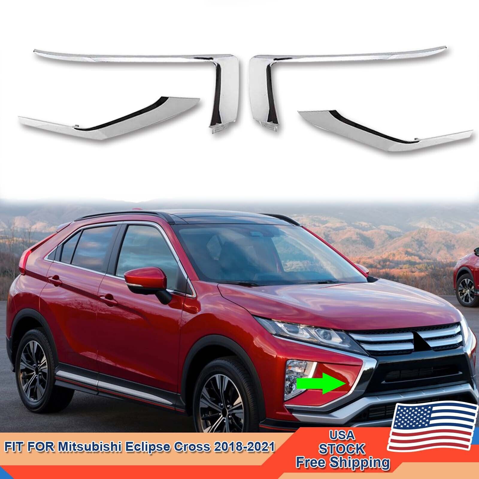 For Mitsubishi Eclipse Cross 2018-2021 Front Bumper Chrome Trim Molding 4PCS