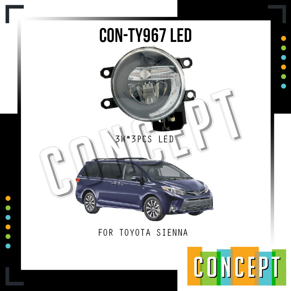 For 2011-2015 Toyota Sienna LED Fog Lights with CONCEPT DESIGN DRL Left&Right