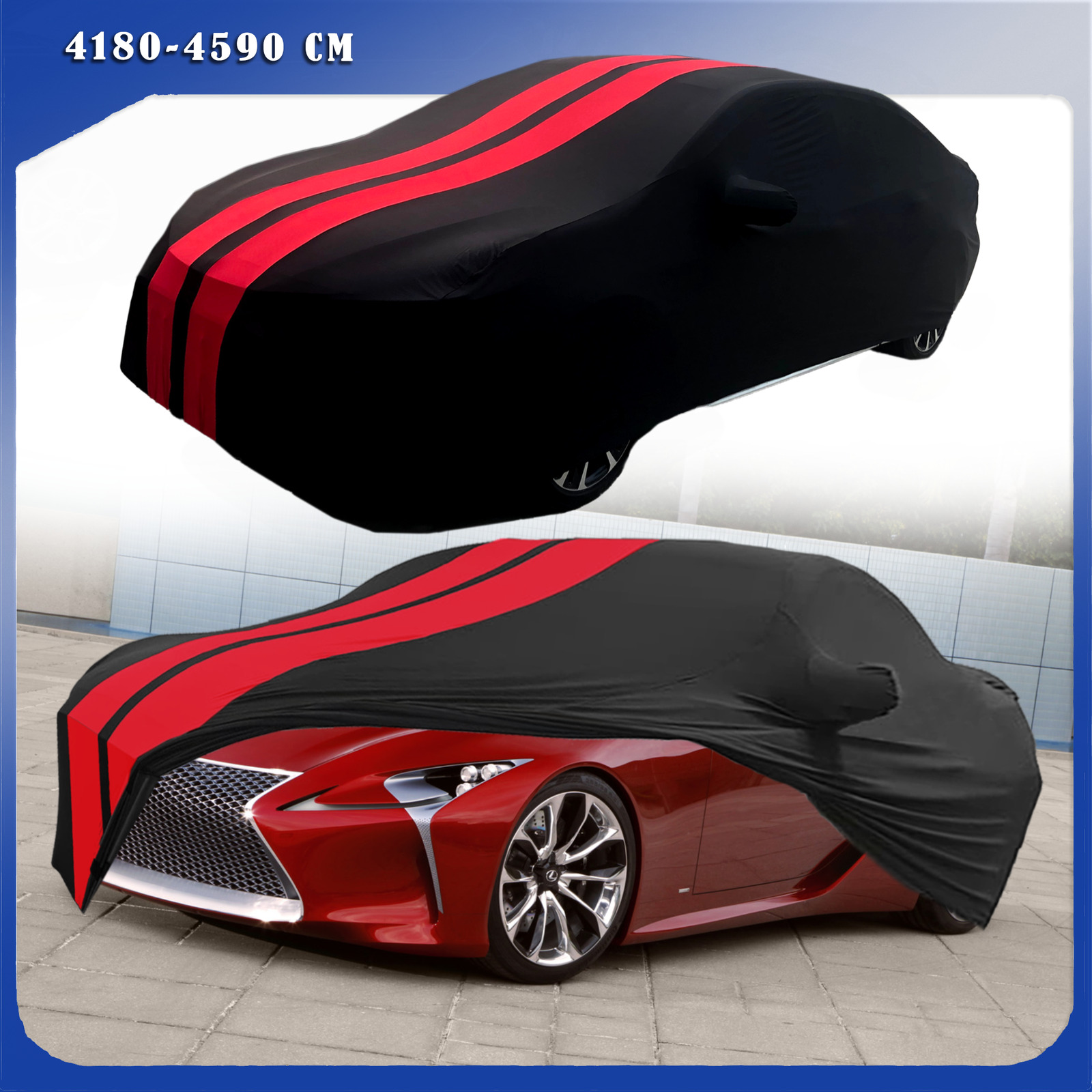 For LEXUS LF-A SC Red/Black Full Car Cover Satin Stretch Indoor Dust Proof A+