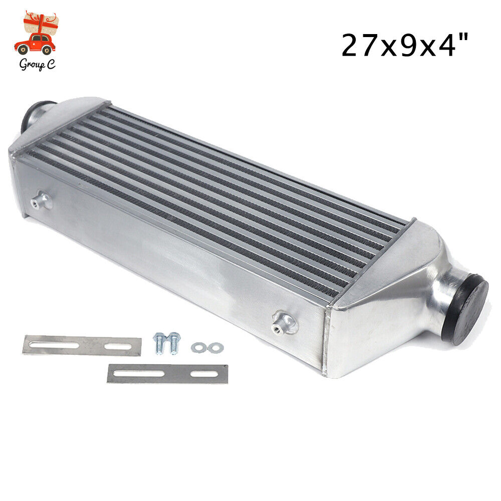 3 Inch Inlet Outlet  Aluminum Polished Turbo Intercooler Front Mounted Universal
